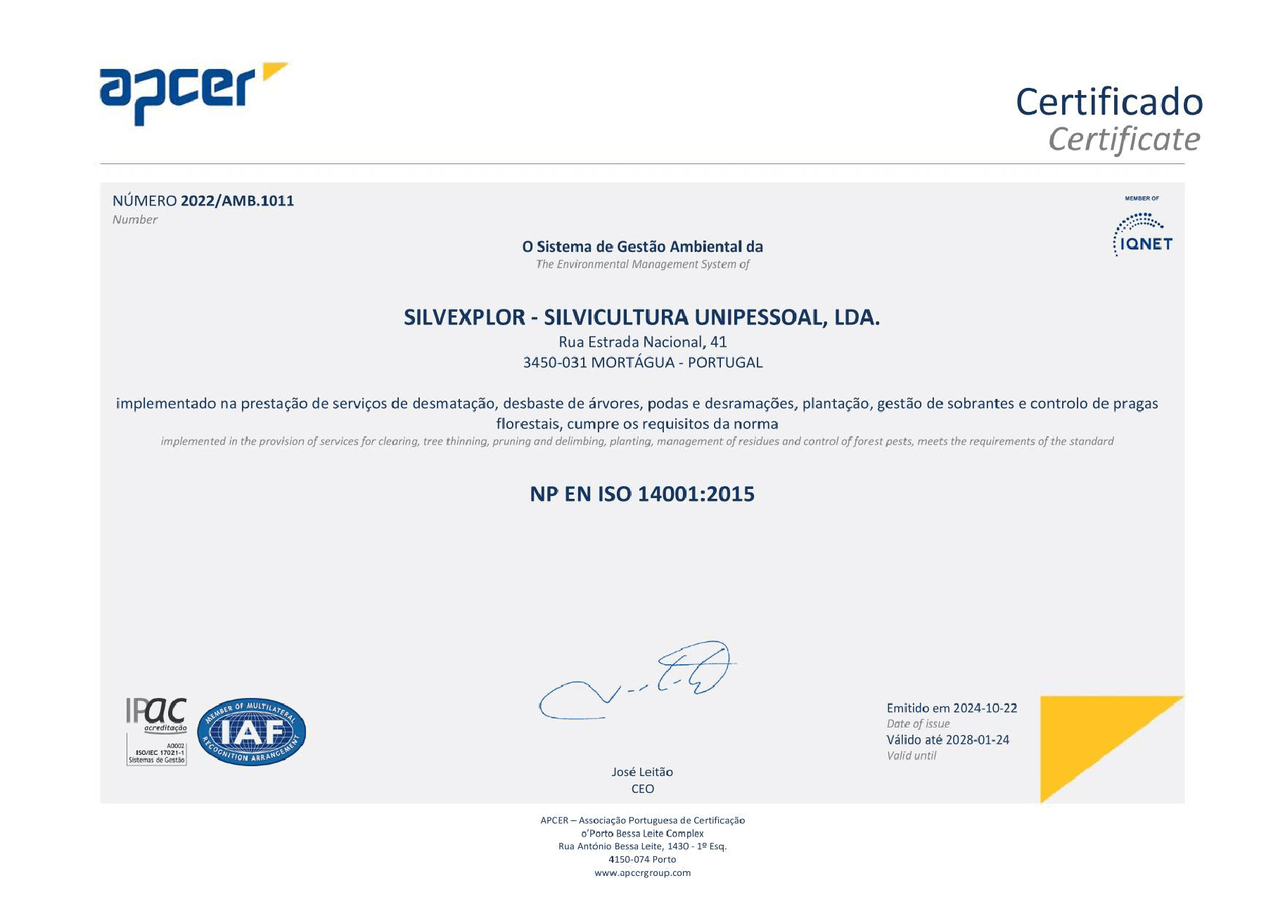 Certificado de Ambiente